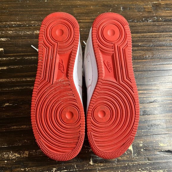 Nike Air Force 1 White University Red Contrast Stitch Men’s Size 9 - Picture 6 of 7